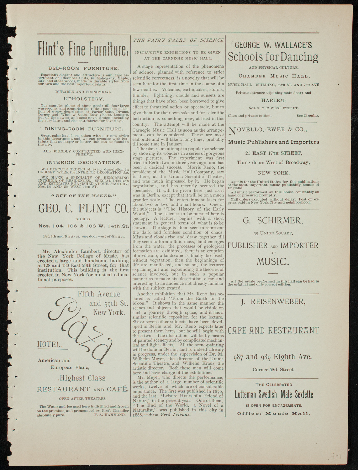 Damrosch Sunday Concert, December 20, 1891, program page 9