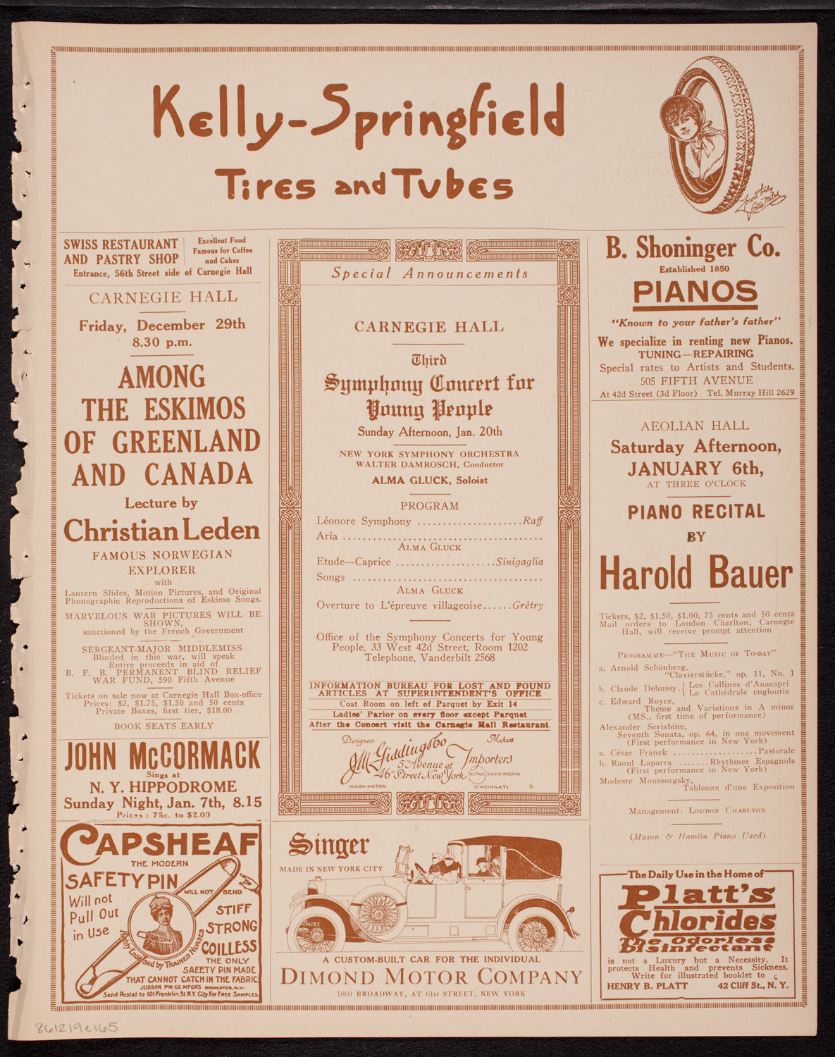 Musical Art Society of New York, December 19, 1916, program page 9