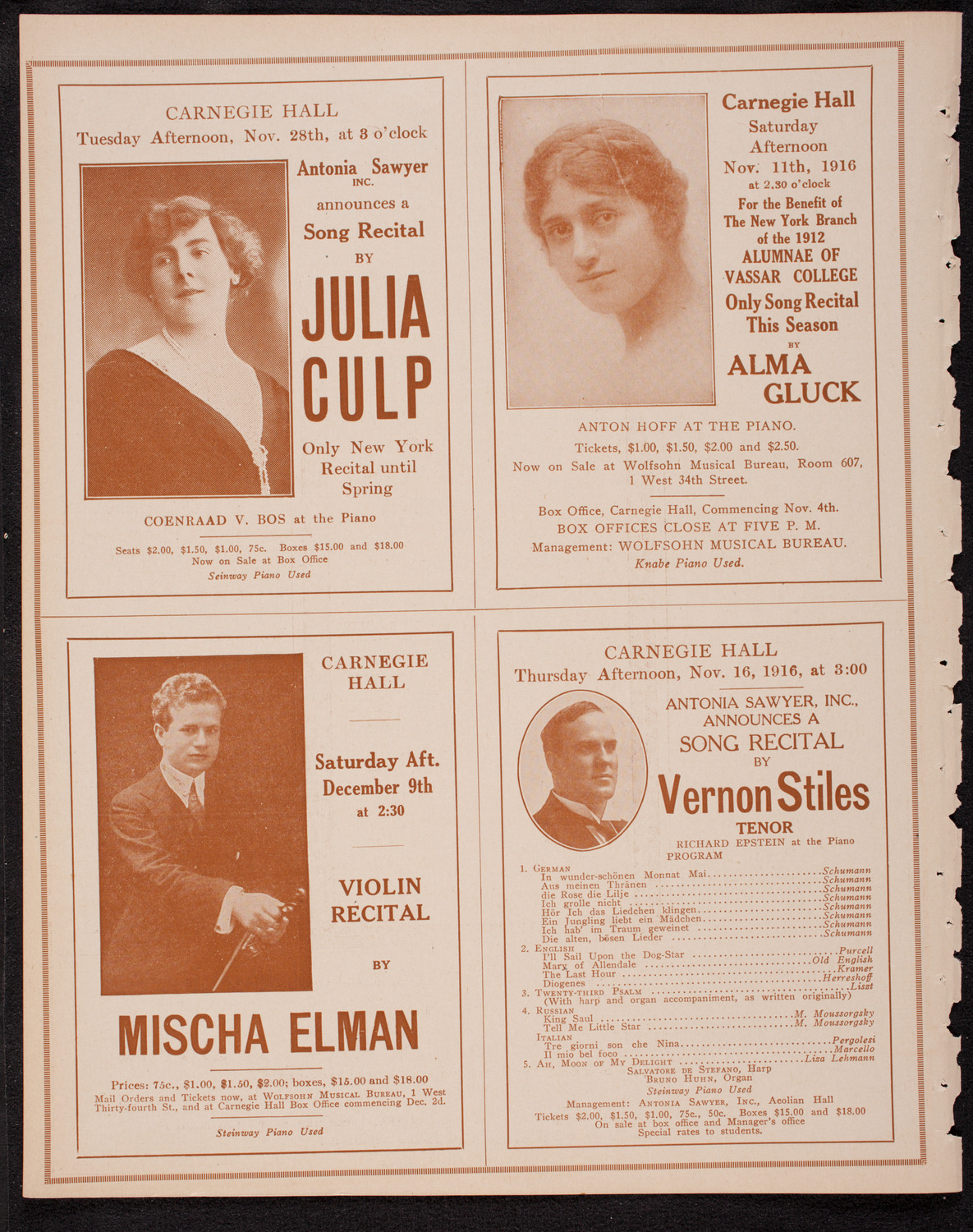 Elmendorf Lecture: Mexico, November 5, 1916, program page 10