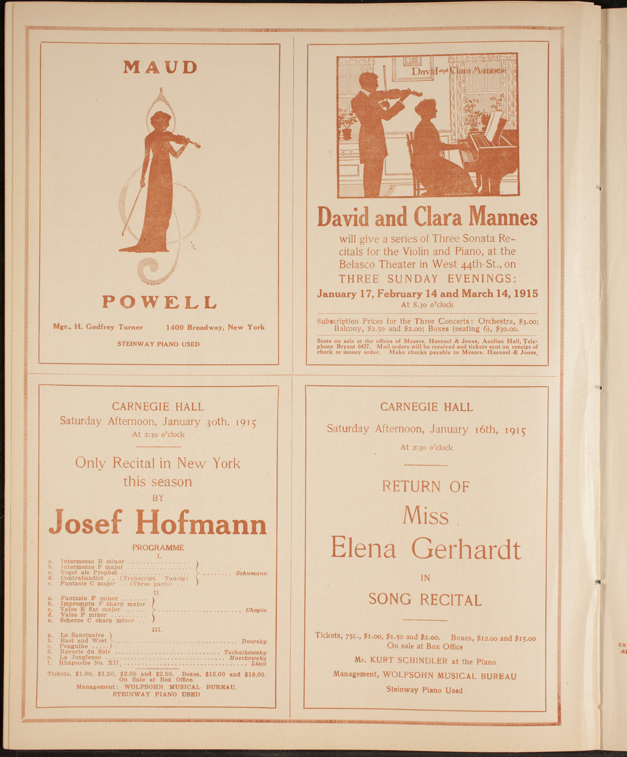 New York Philharmonic, January 3, 1915, program page 10