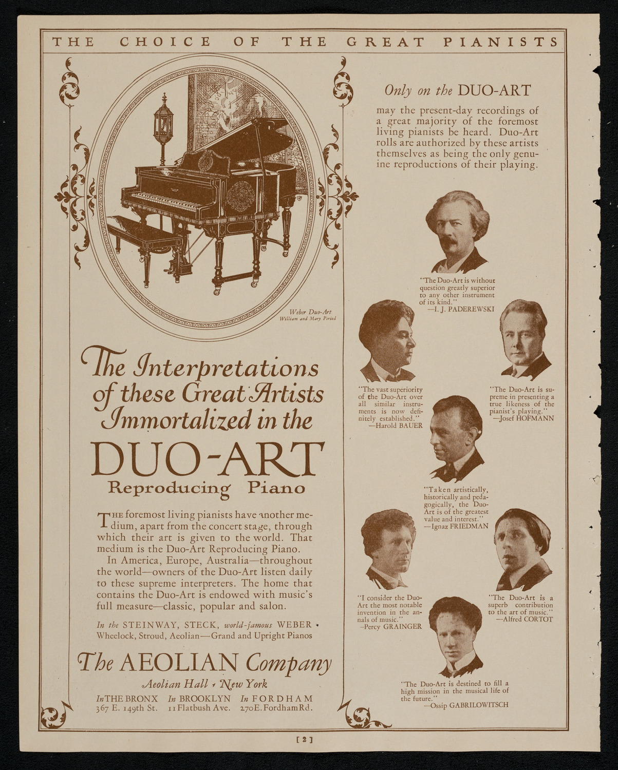 Philadelphia Orchestra, October 20, 1925, program page 2