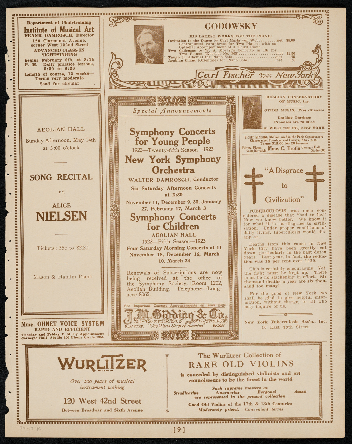 Emma Calvé, Soprano, May 4, 1922, program page 9
