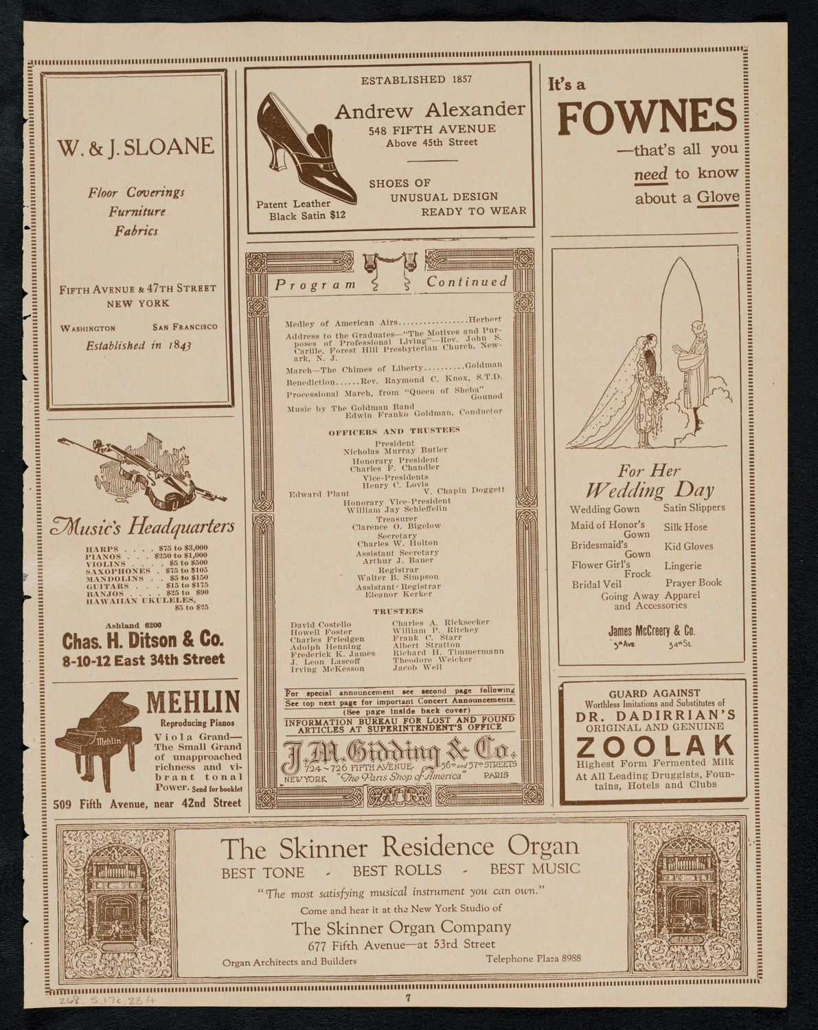 Graduation: Columbia University College of Pharmacy of the City of New York, May 17, 1923, program page 7