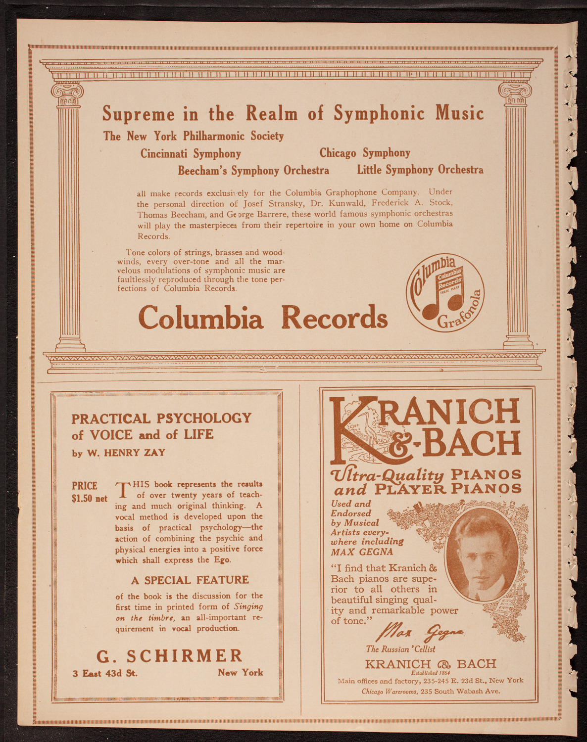 Leo, Jan and Mischel Cherniavsky, December 29, 1917, program page 6