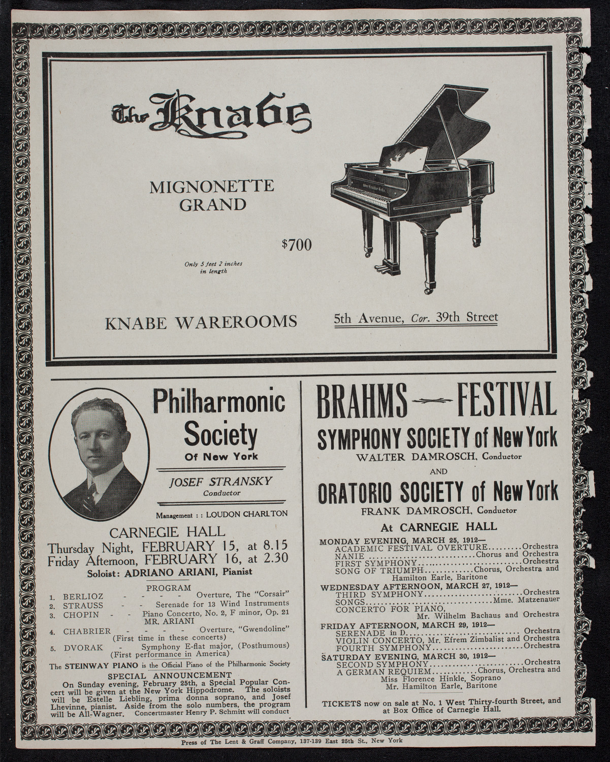 MacDowell Chorus with the New York Philharmonic, February 12, 1912, program page 12