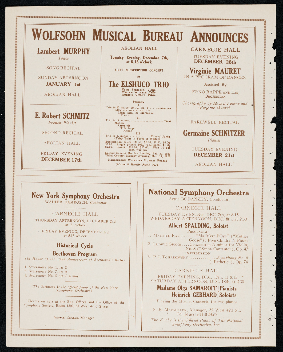 Mecca Temple of New York: Ancient Arabic Order of the Nobles of the Mystic Shrine, November 29, 1920, program page 8