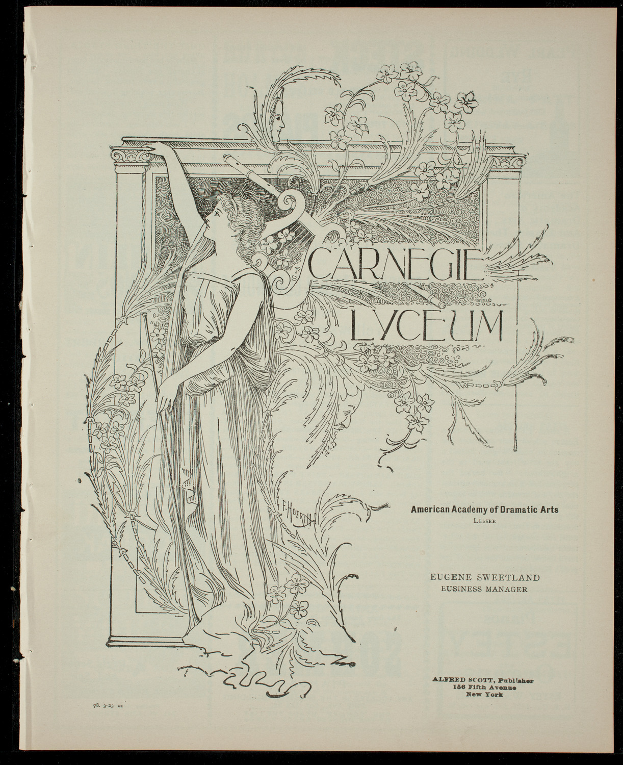 Elmendorf Lecture: Yellowstone Park, March 23, 1904, program page 1