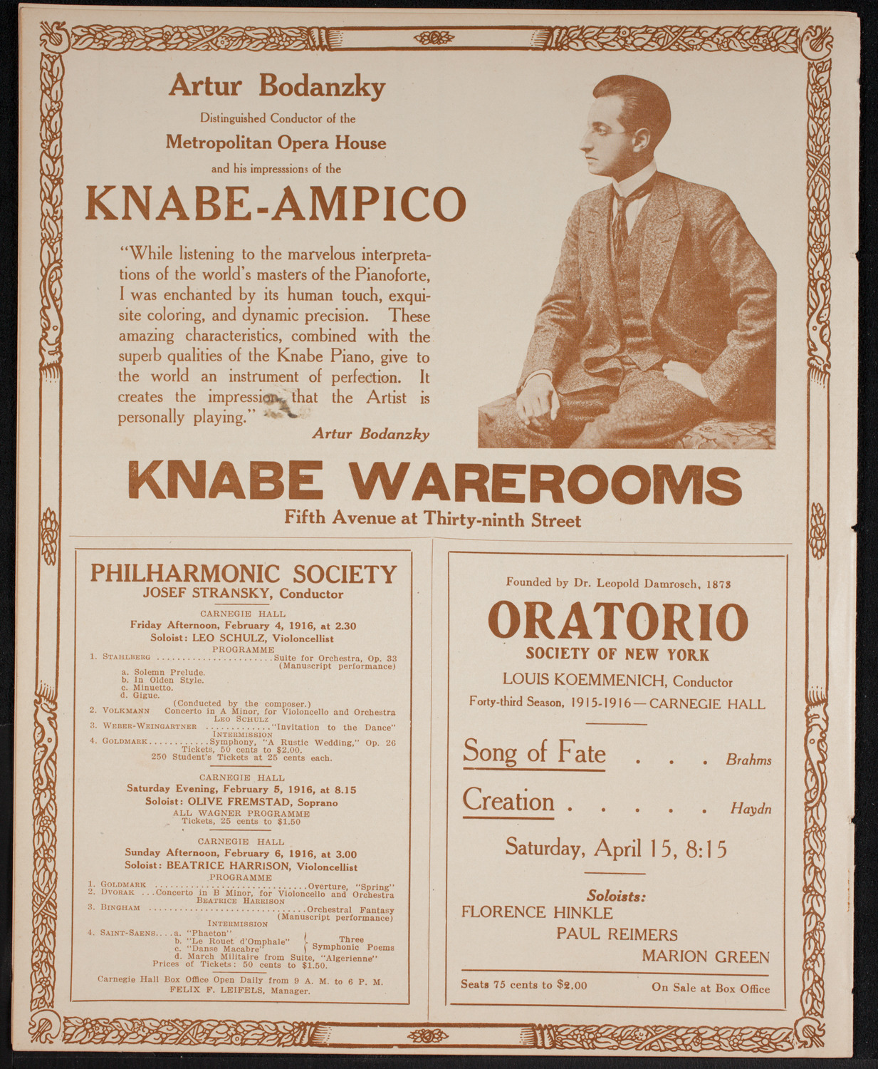 People's Symphony Concert, February 3, 1916, program page 12
