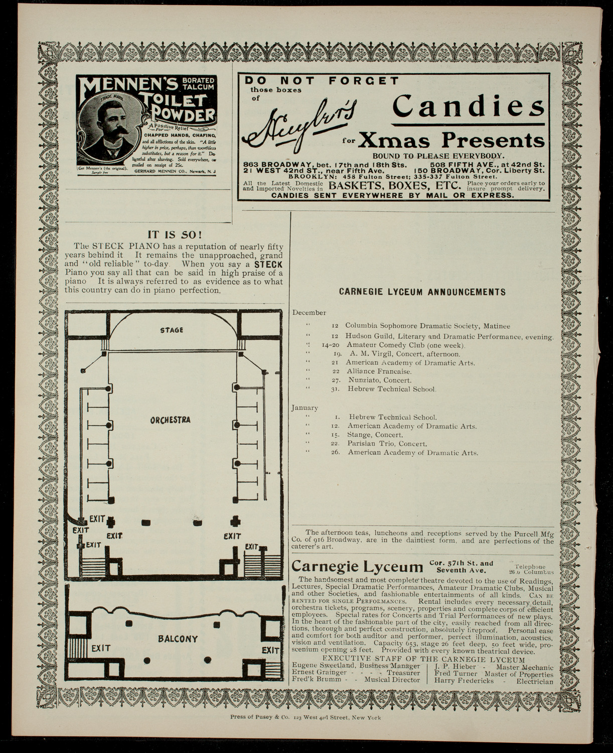 Columbia Sophomore Show, 1903, December 11, 1903, program page 4