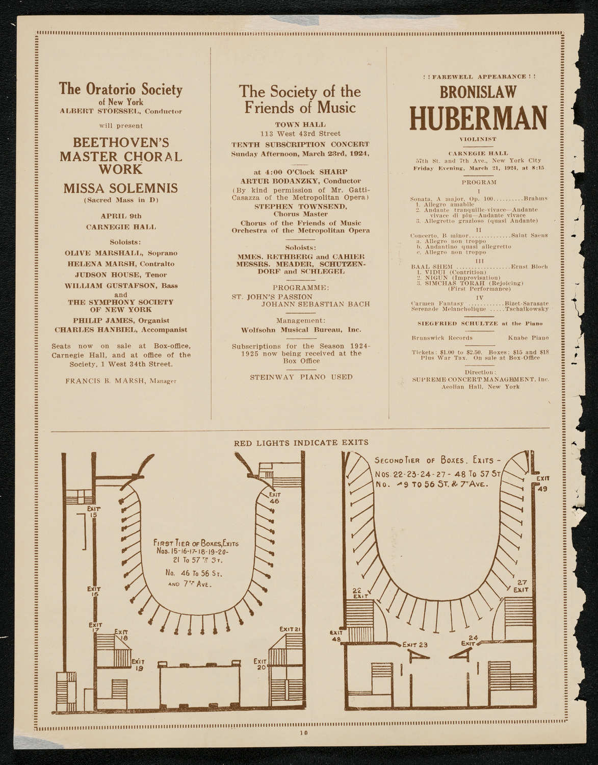 Boston Symphony Orchestra, March 15, 1924, program page 10