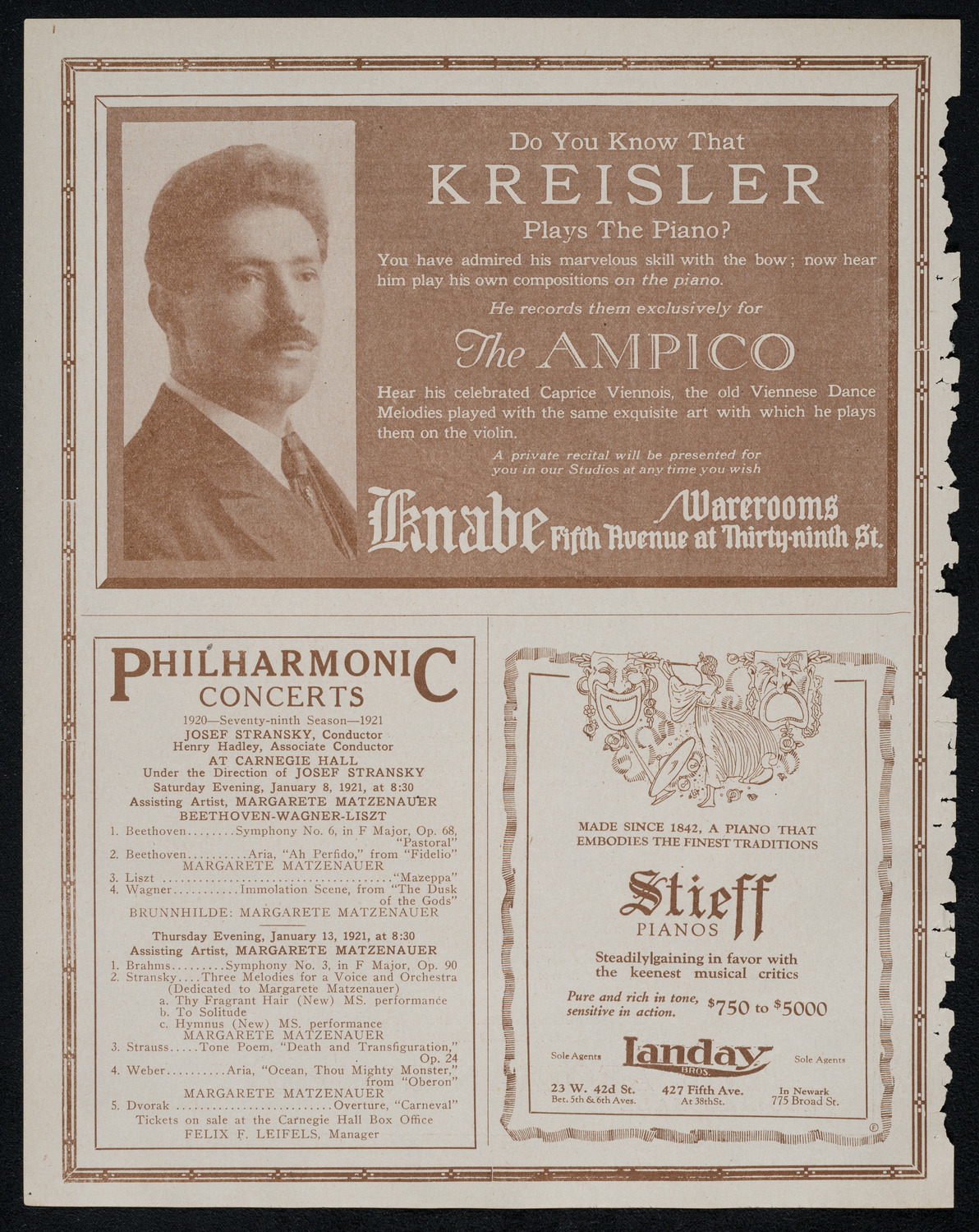 Frieda Hempel, Soprano, January 5, 1921, program page 12