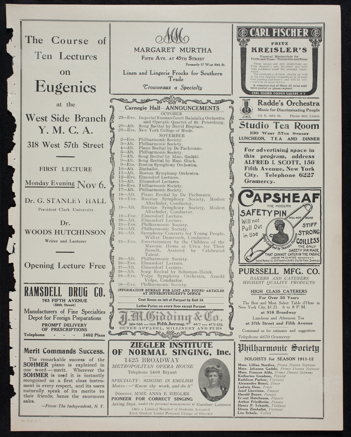 Albert Spalding, Violin, October 21, 1911, program page 3