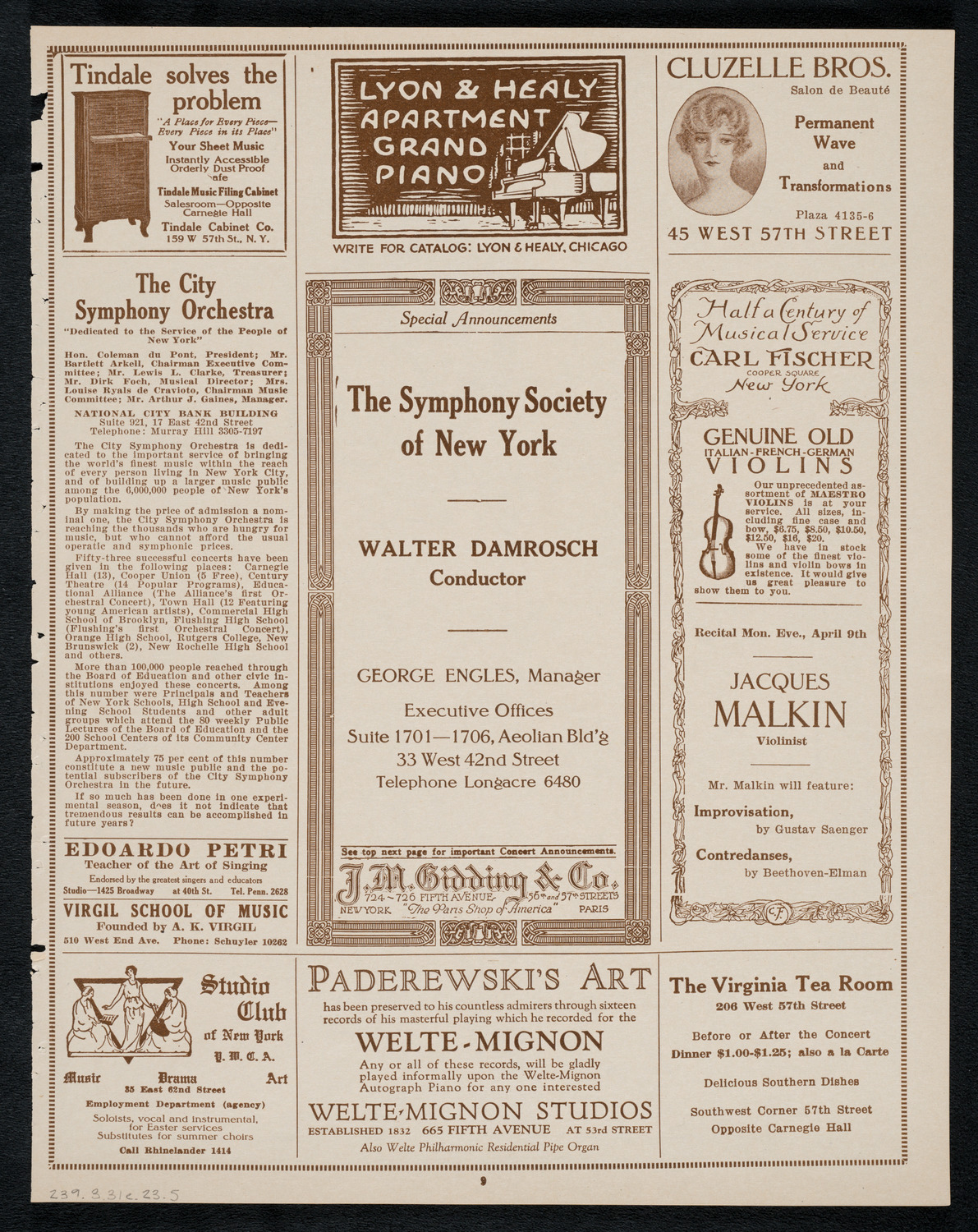 New York Building Superintendents Association Minstrel/Vaudeville Program, March 31, 1923, program page 9