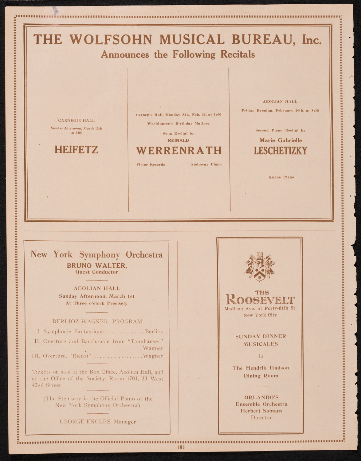 Greater New York Campaign for Palestine Foundation Fund Concert and Meeting, February 16, 1925, program page 8