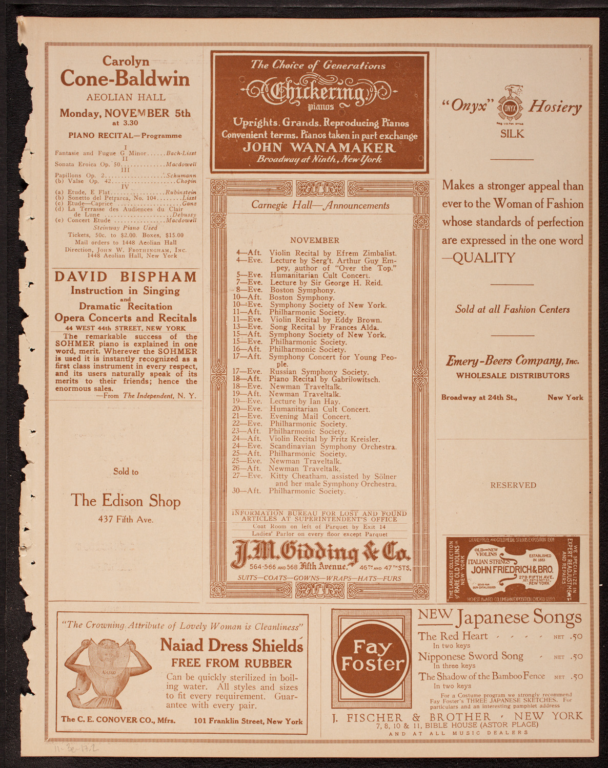 Benefit: N.Y. State Association Opposed to Woman Suffrage, November 3, 1917, program page 3