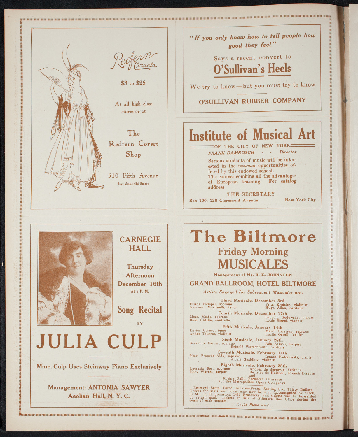 Roy Chandler's South American Series: Spring Byington-Chandler "A Trip to the Argentine", November 24, 1915, program page 2