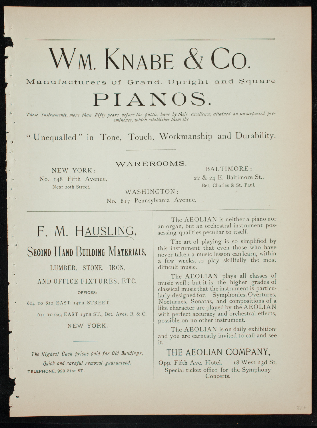 New York Athletic Club Amateur Minstrel Show, December 12, 1891, program page 3