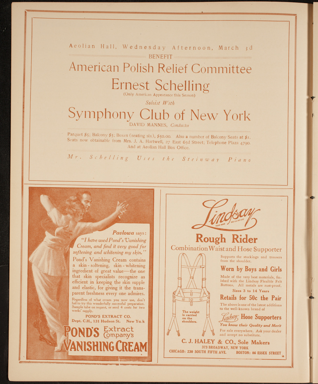 New York Philharmonic, February 25, 1915, program page 4
