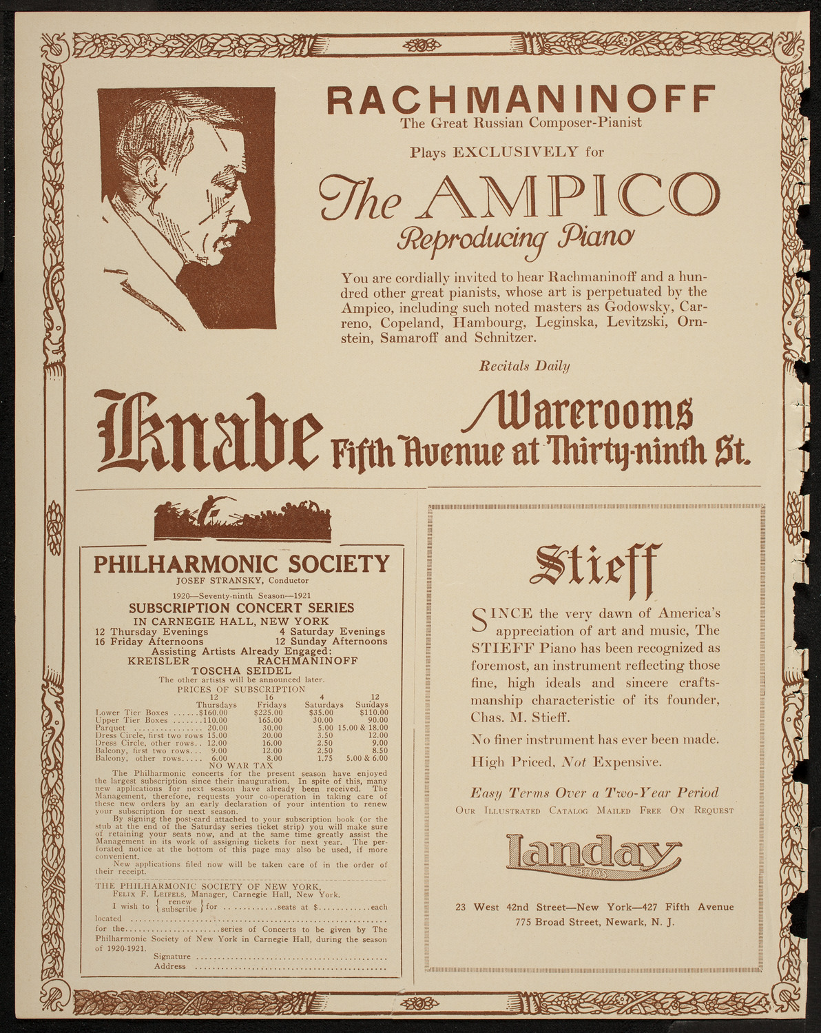 Eddy Brown, Violin, and Anna Booke, Soprano, April 4, 1920, program page 12