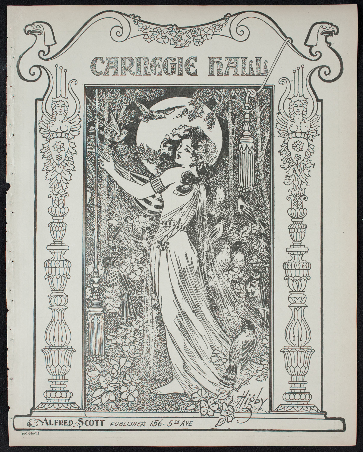 Marcella Sembrich, Soprano, January 24, 1911, program page 1