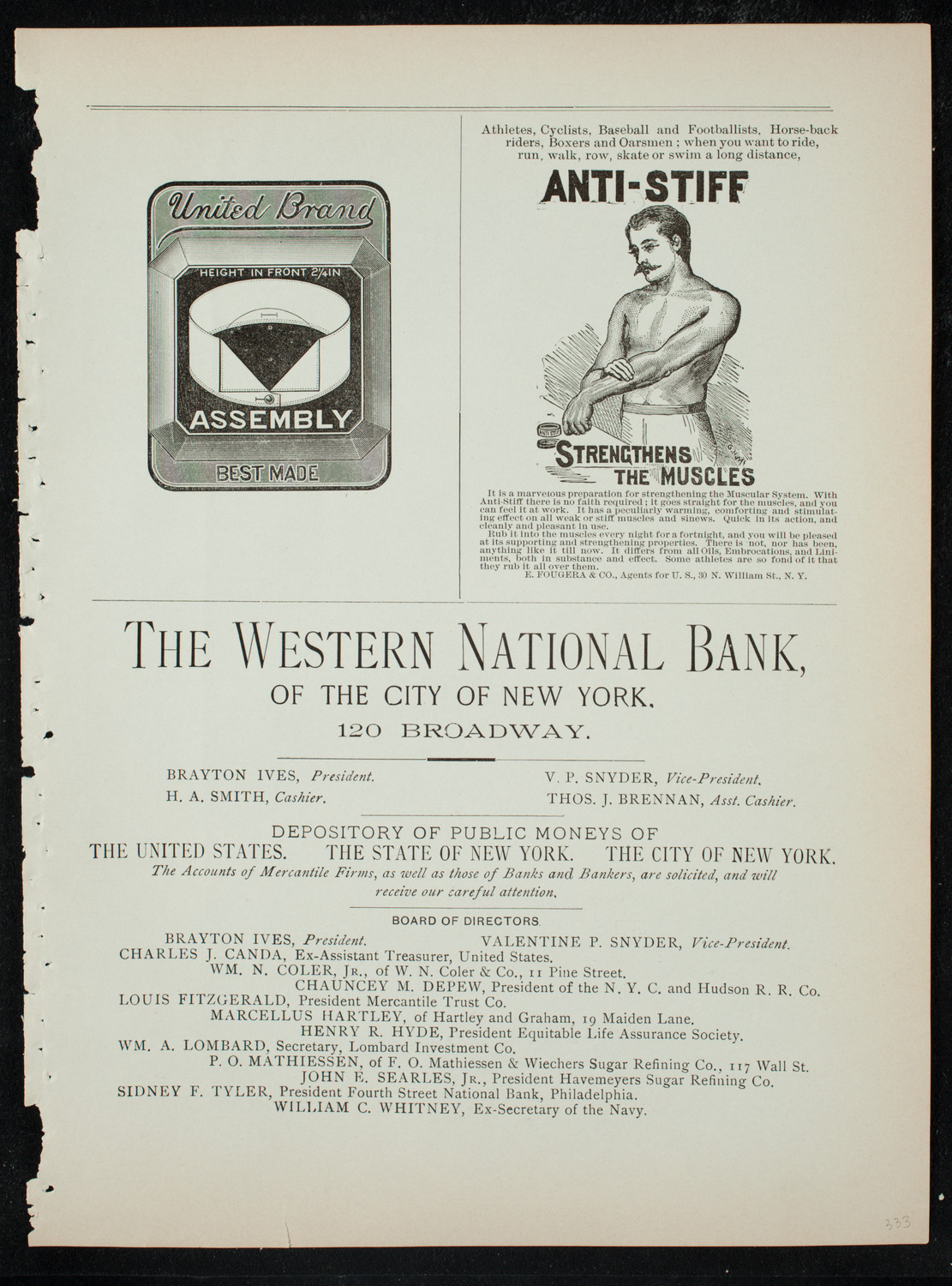 New York Athletic Club Amateur Minstrel Show, December 12, 1891, program page 9