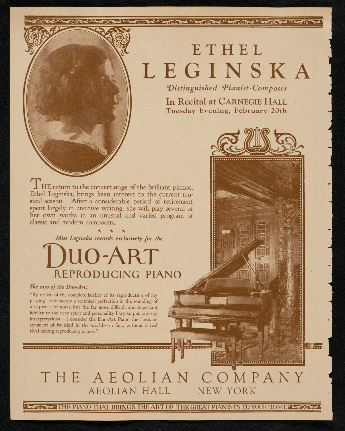 Ethel Leginska, Piano, February 20, 1923, program page 2