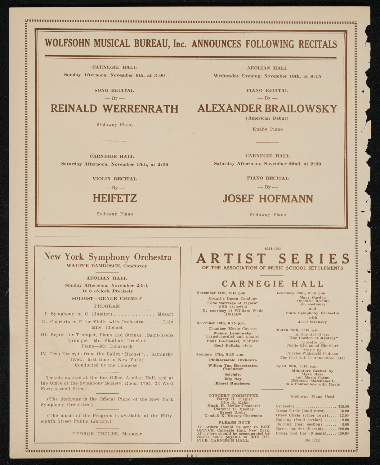 Symphony Concert for Young People, November 8, 1924, program page 8