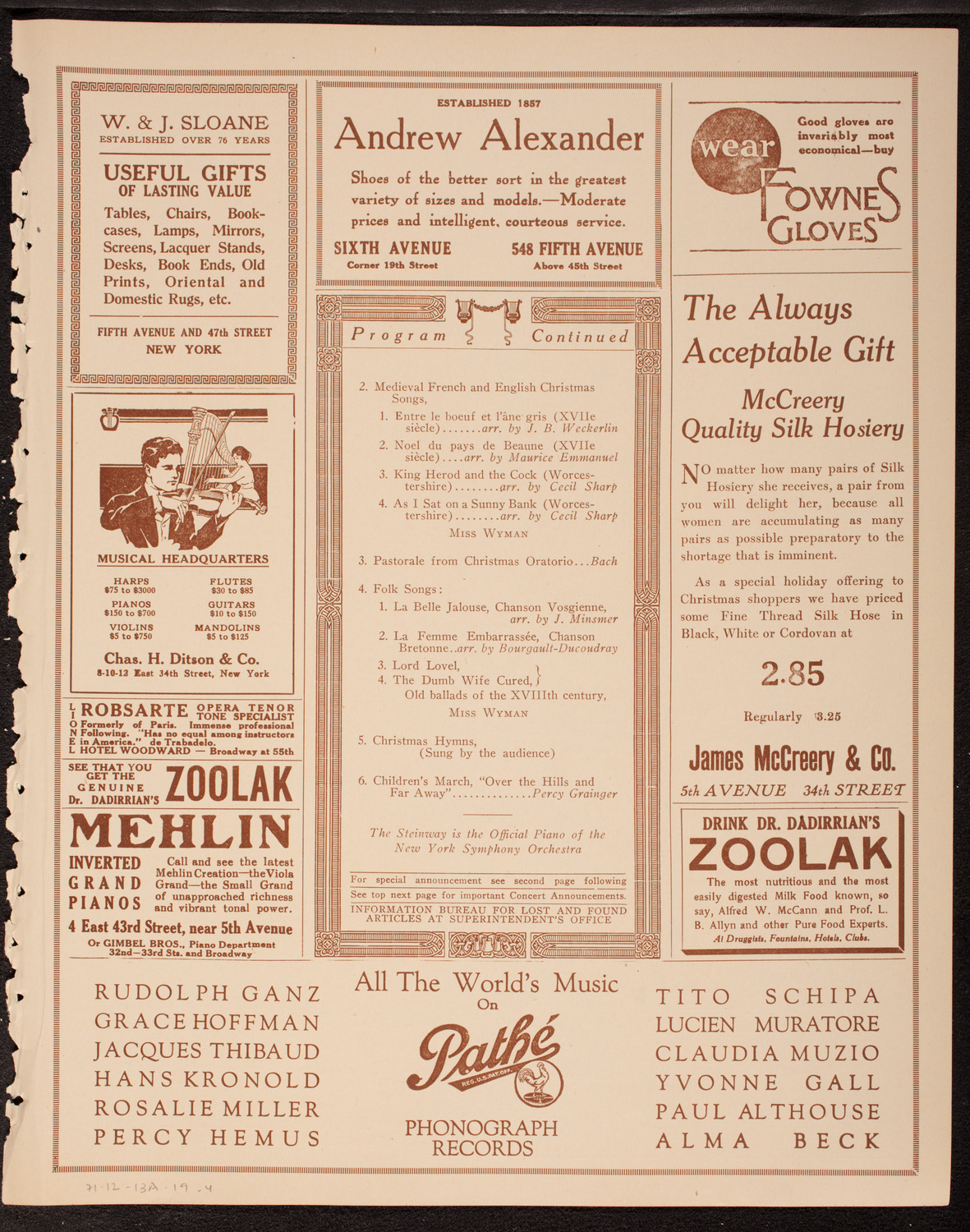 Symphony Concert for Young People, December 13, 1919, program page 7