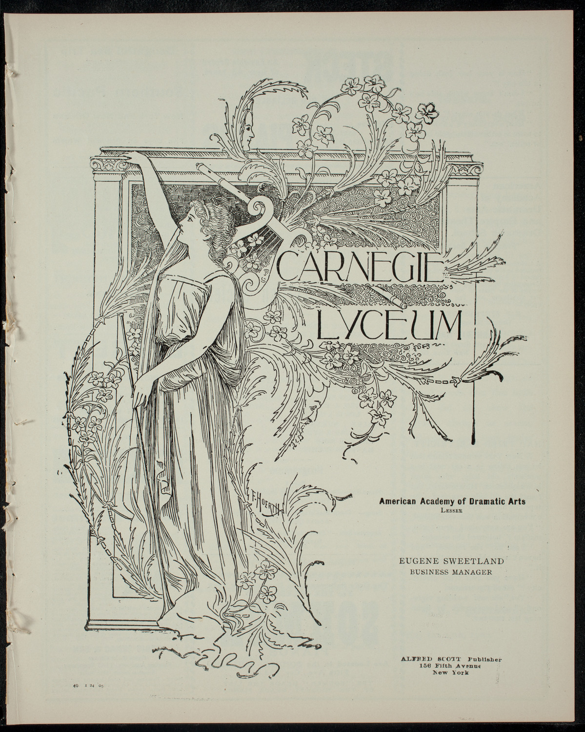 New York Scottish Society, January 24, 1905, program page 1