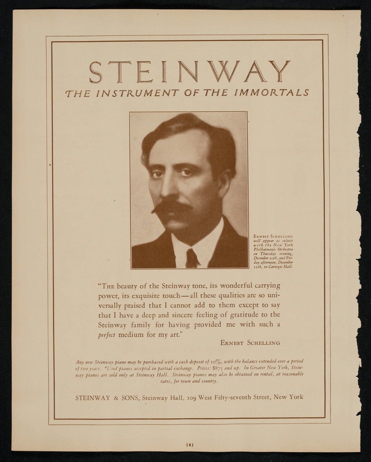 State Symphony Orchestra of New York, December 9, 1925, program page 4