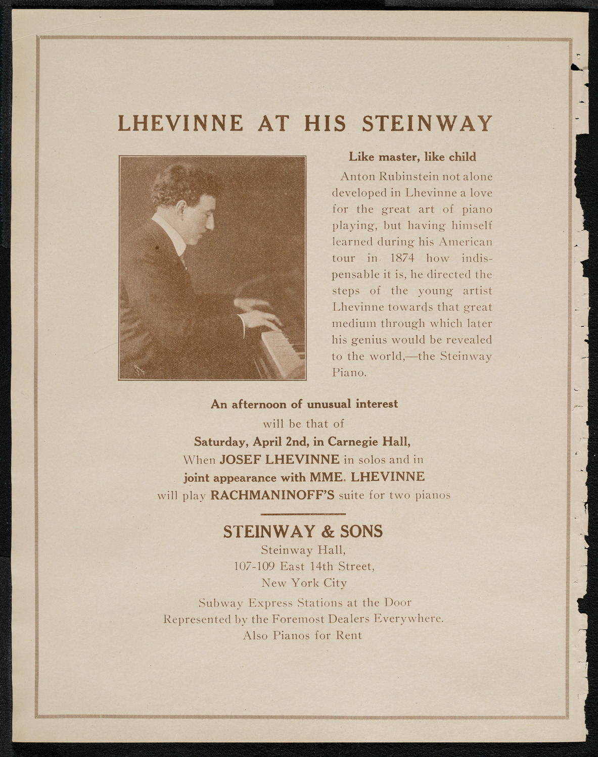 New York Philharmonic, March 24, 1921, program page 4
