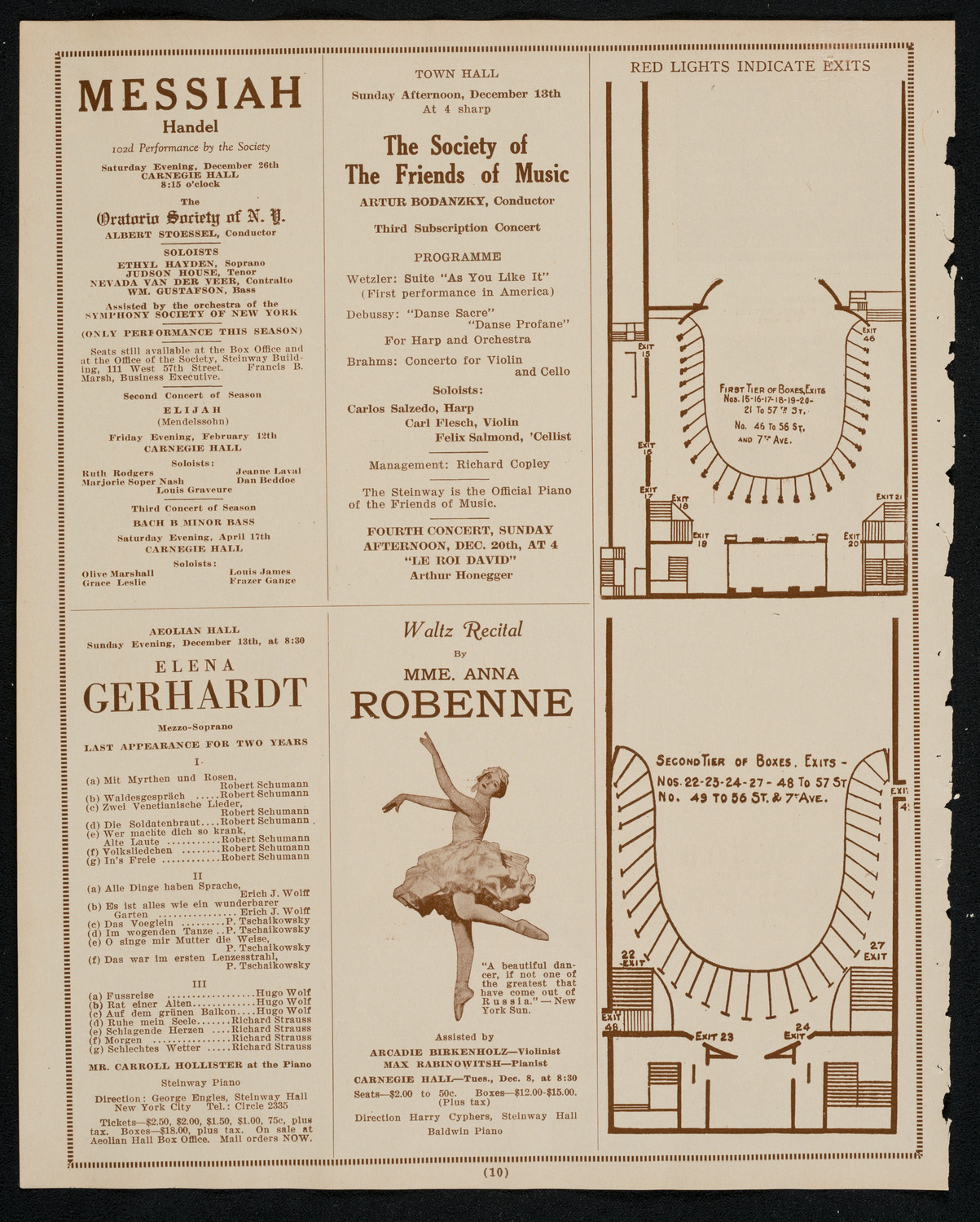 New York Philharmonic, December 3, 1925, program page 10