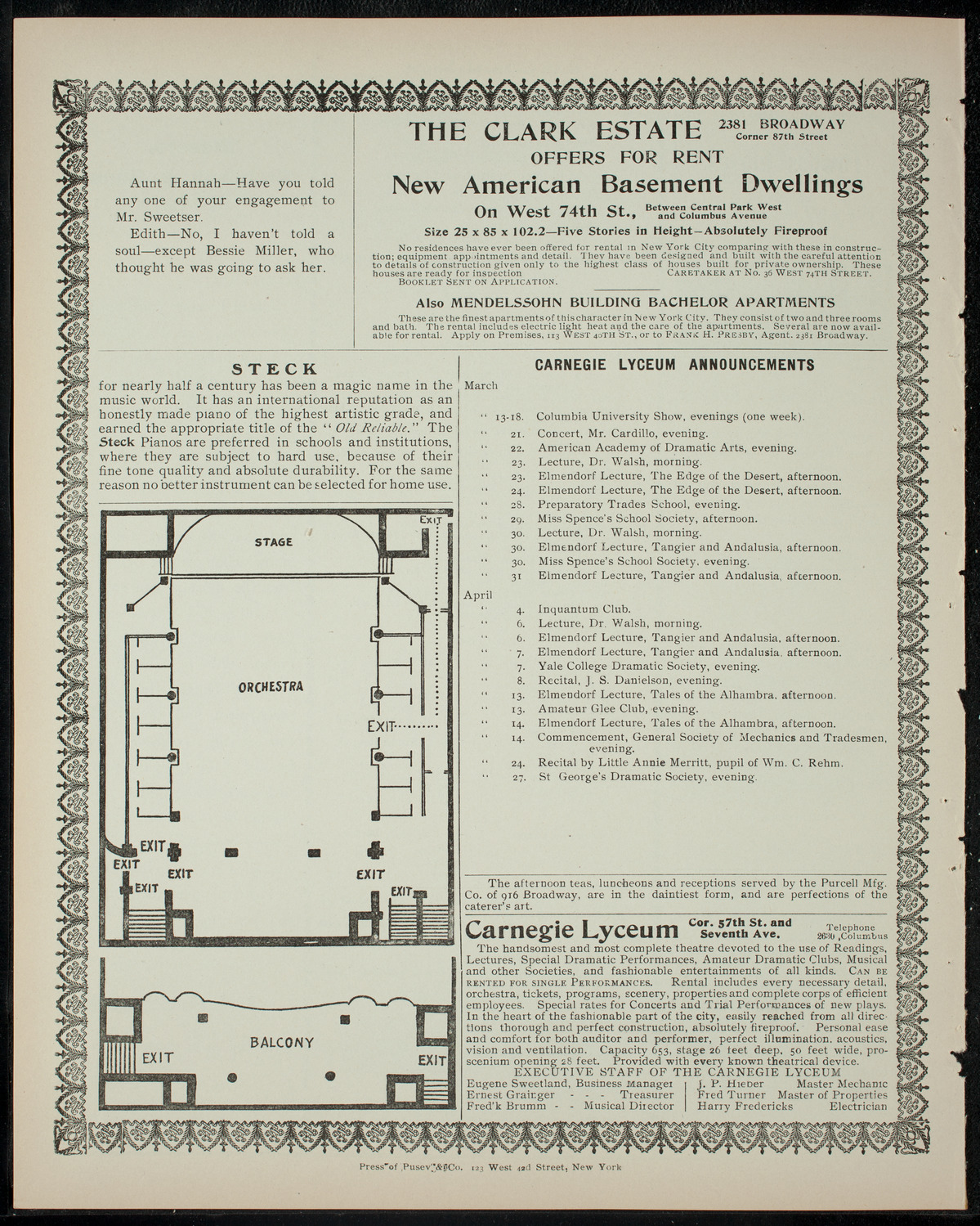 Columbia Varsity Show, March 18, 1905, program page 4