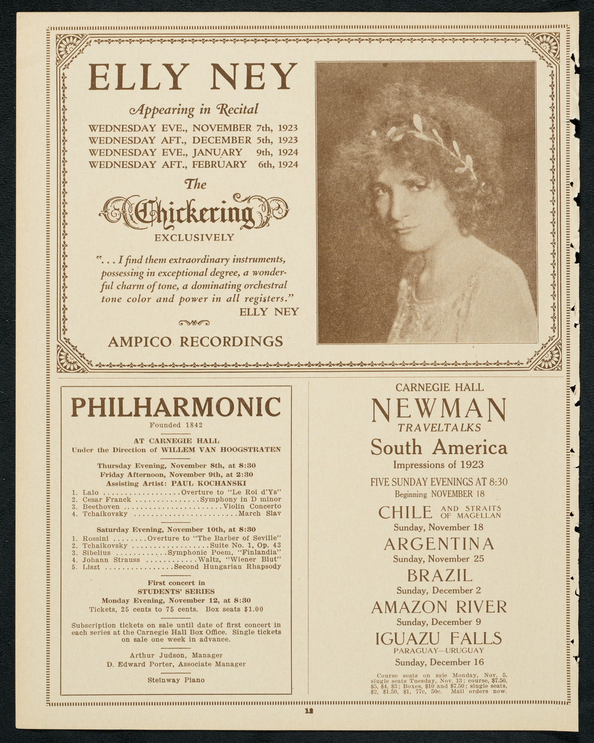 Albert Spalding, Violin, November 4, 1923, program page 12