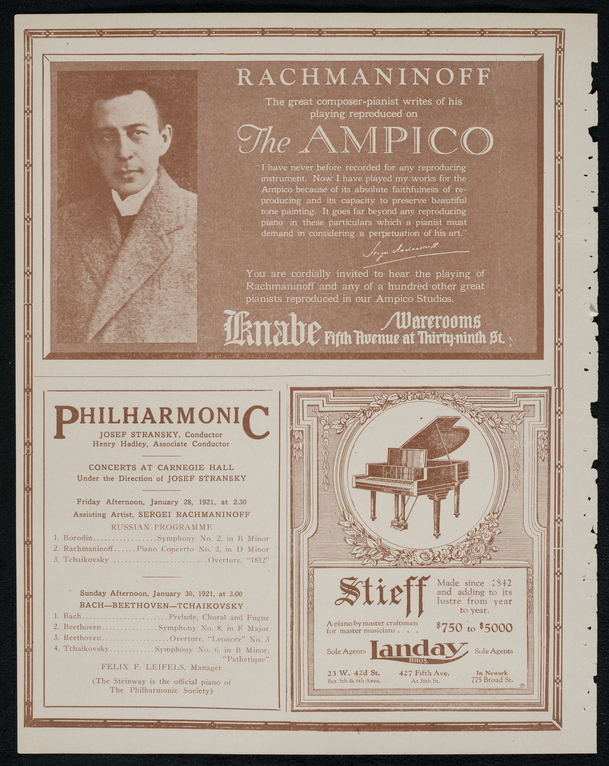 New York Philharmonic, January 27, 1921, program page 12