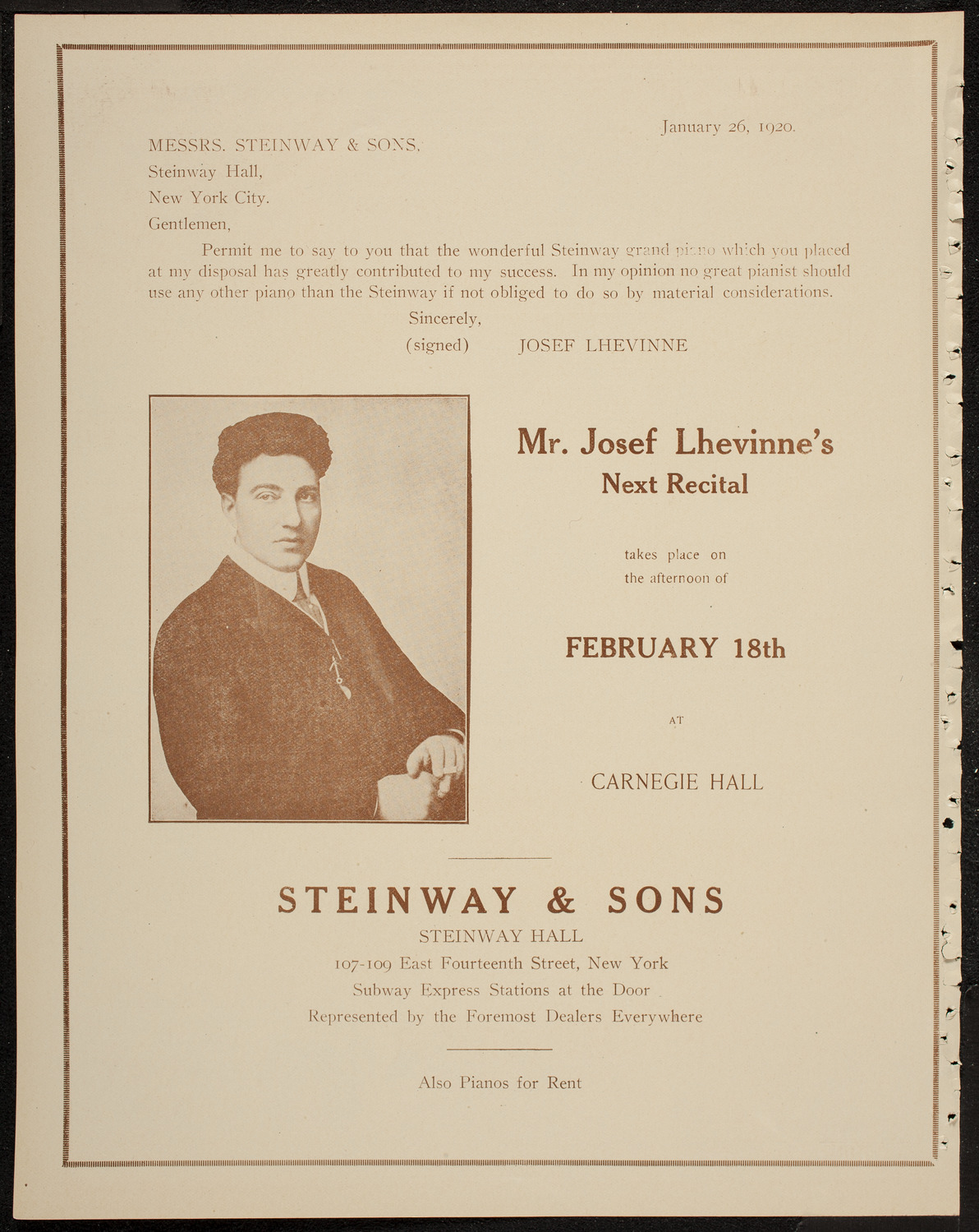 Albert Spalding, Violin, February 14, 1920, program page 4