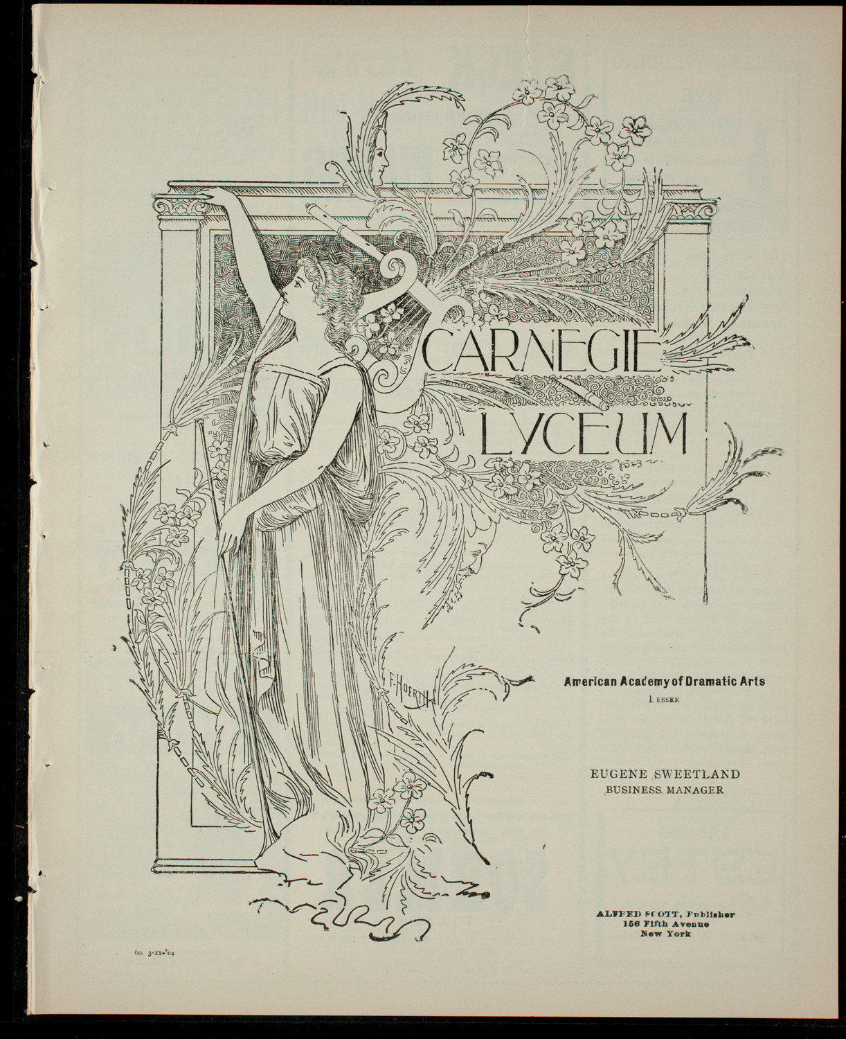 Academy Stock Company of the American Academy of Dramatic Arts/Empire Theatre Dramatic School, March 11, 1904, program page 1