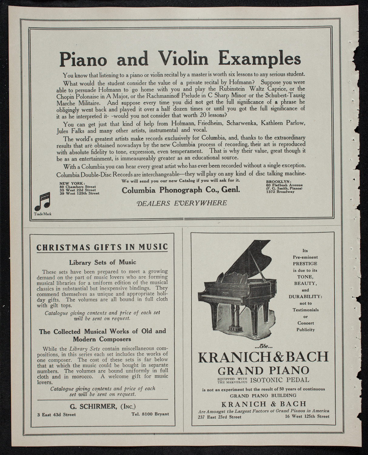 New York Philharmonic, December 22, 1912, program page 6