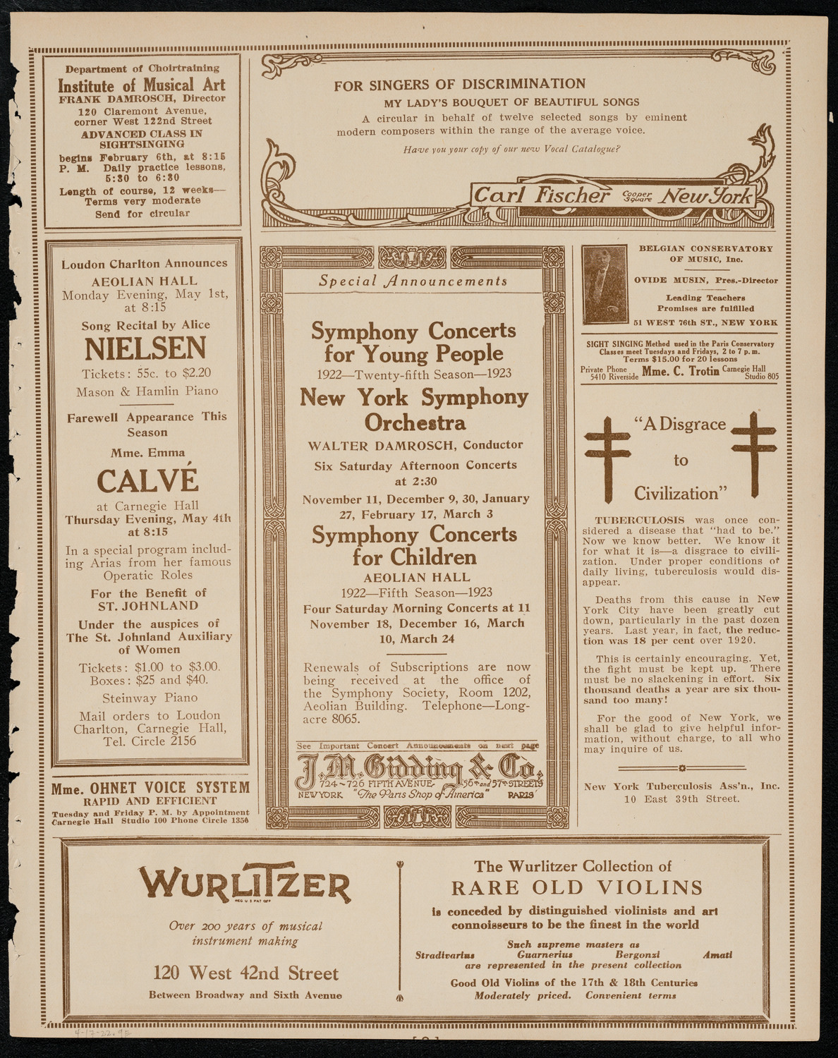 Harvard Glee Club, April 17, 1922, program page 9