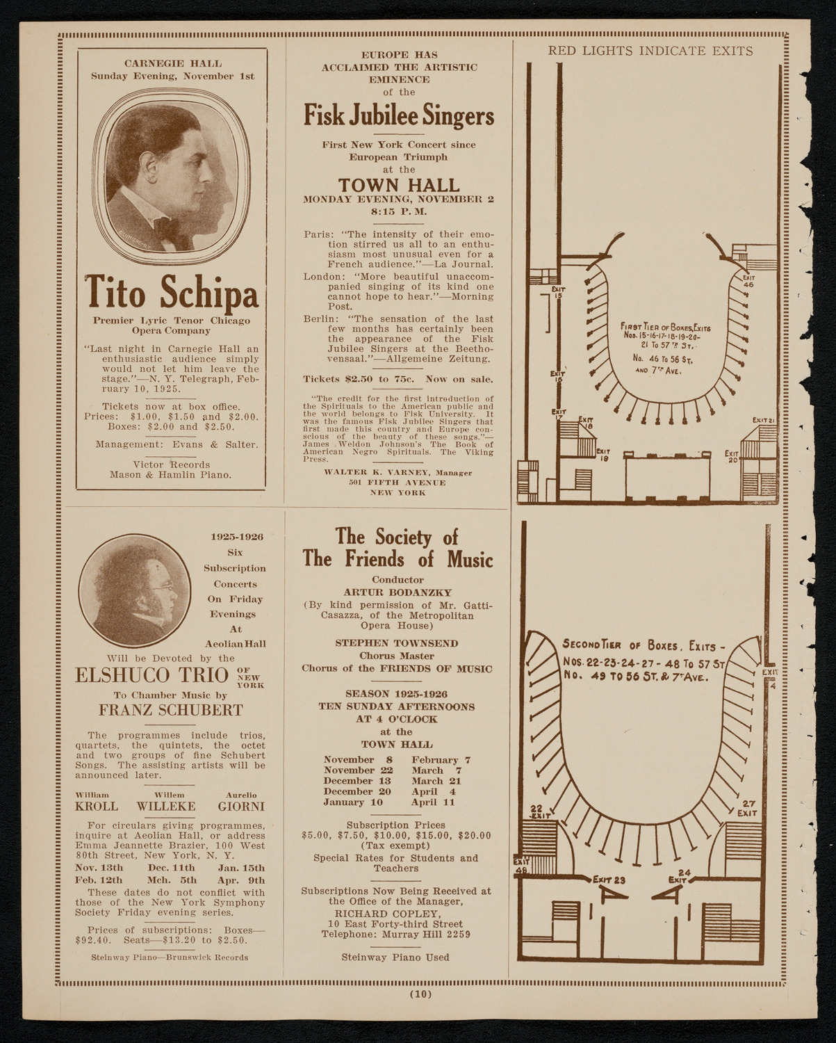 New York Symphony Orchestra, October 30, 1925, program page 10