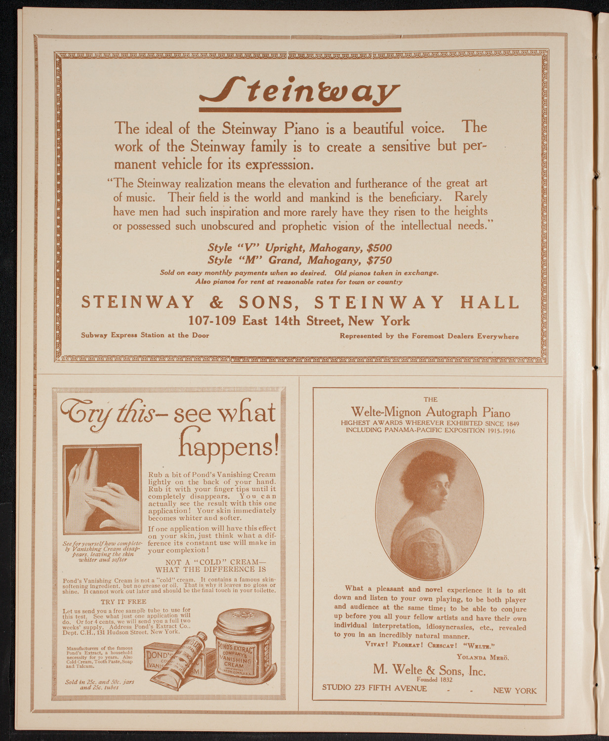 New York Philharmonic, March 10, 1916, program page 4
