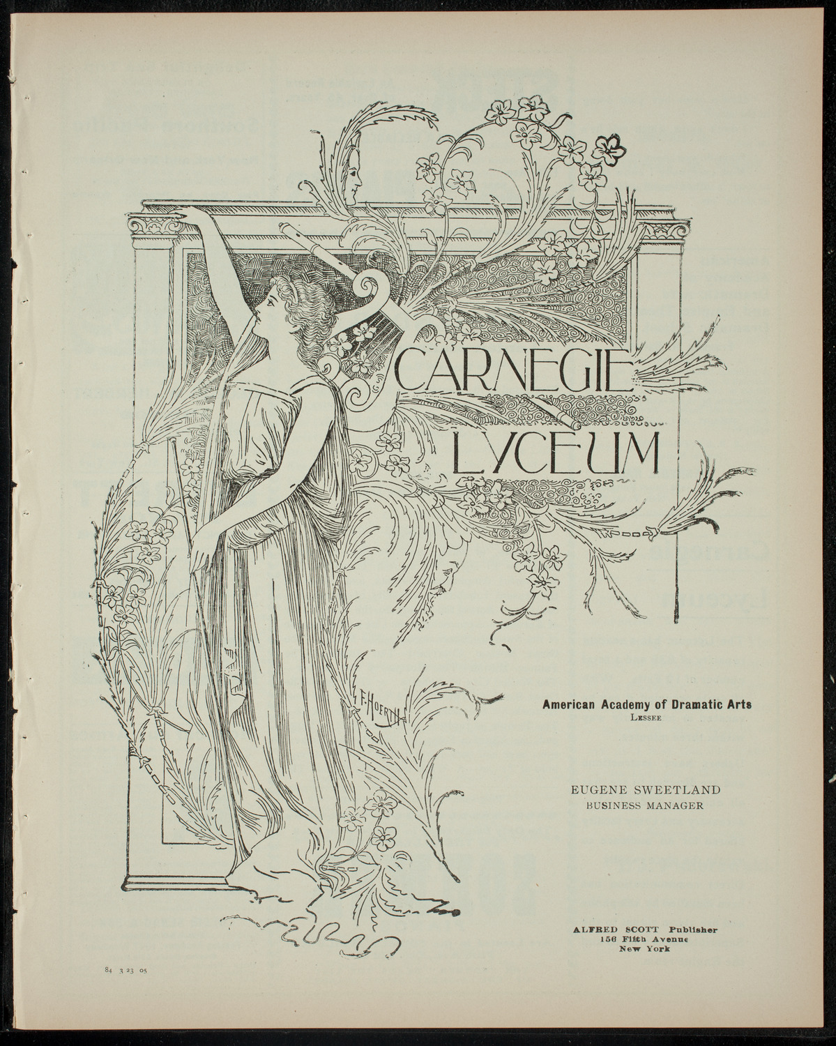 Elmendorf Lecture: The Edge of the Desert, March 23, 1905, program page 1