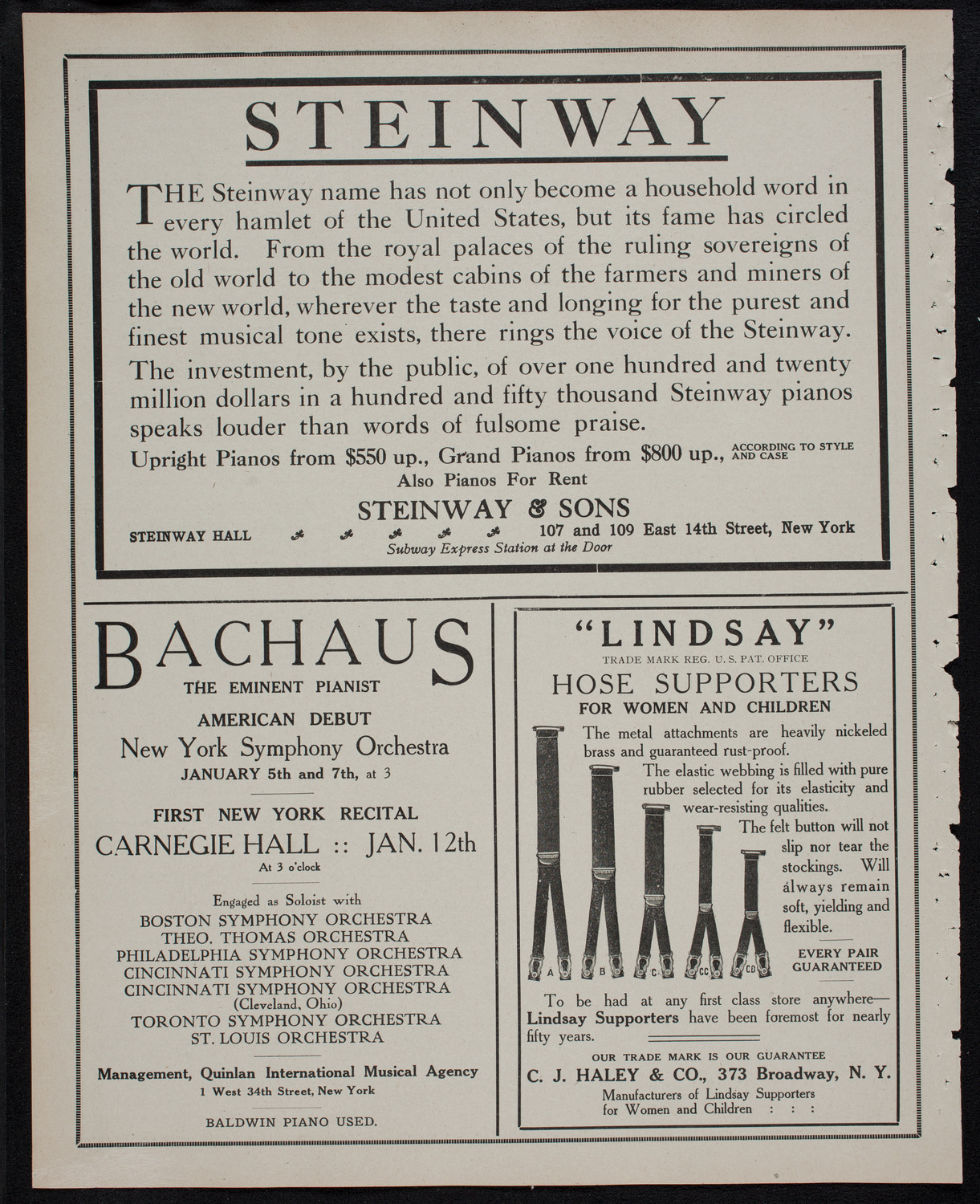 Oratorio Society of New York, December 27, 1911, program page 4