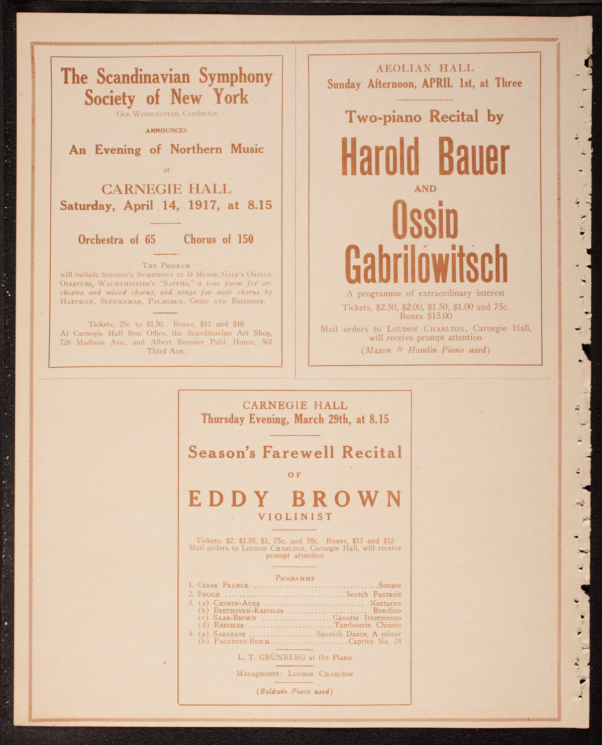 Schola Cantorum of New York, March 28, 1917, program page 10