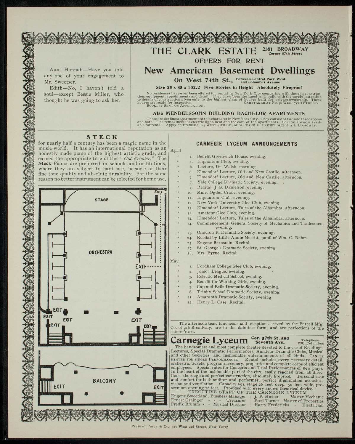 Benefit: Greenwich House, April 1, 1905, program page 4