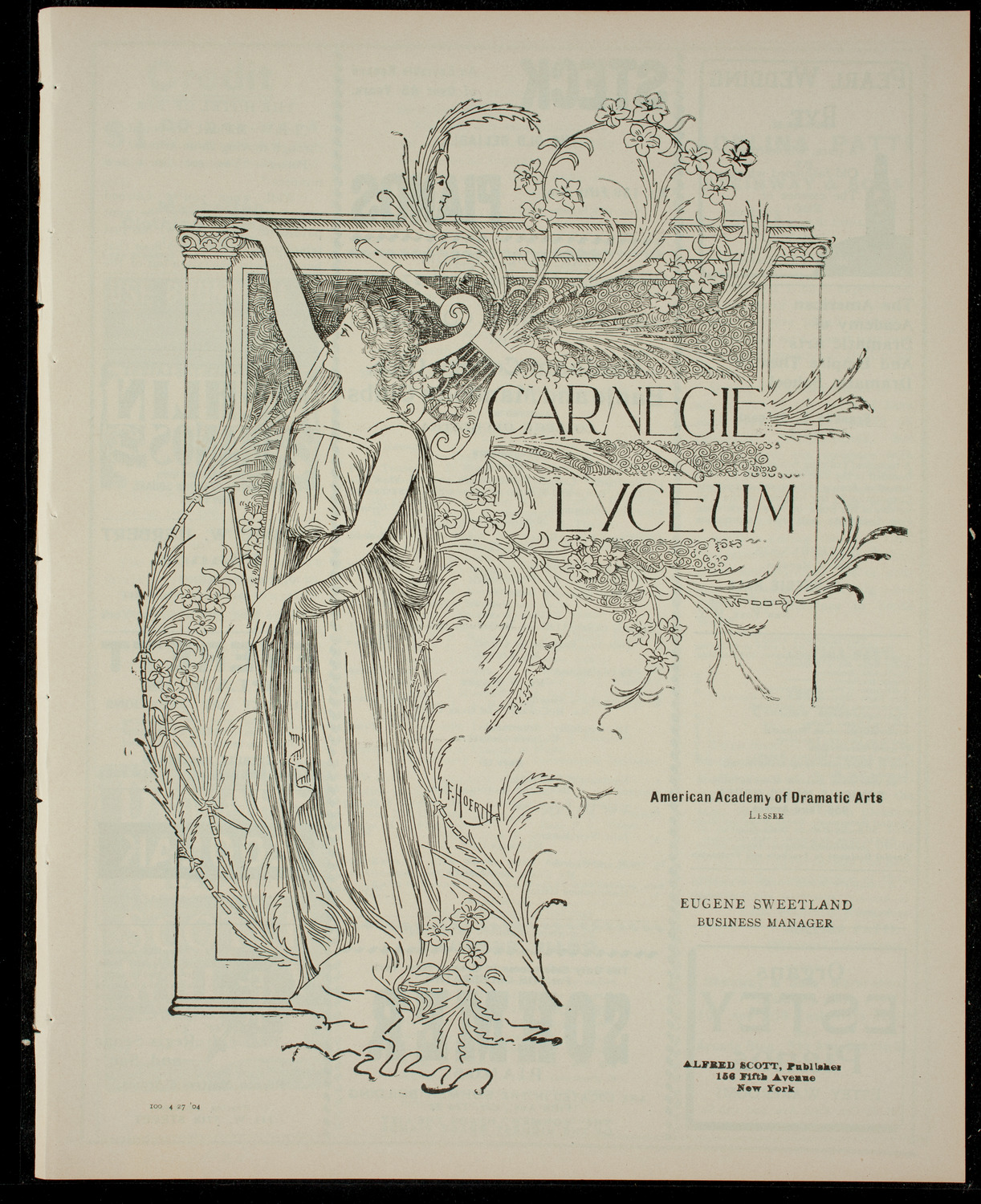 Fordham College Glee, Banjo, and Mandolin Clubs, April 27, 1904, program page 1