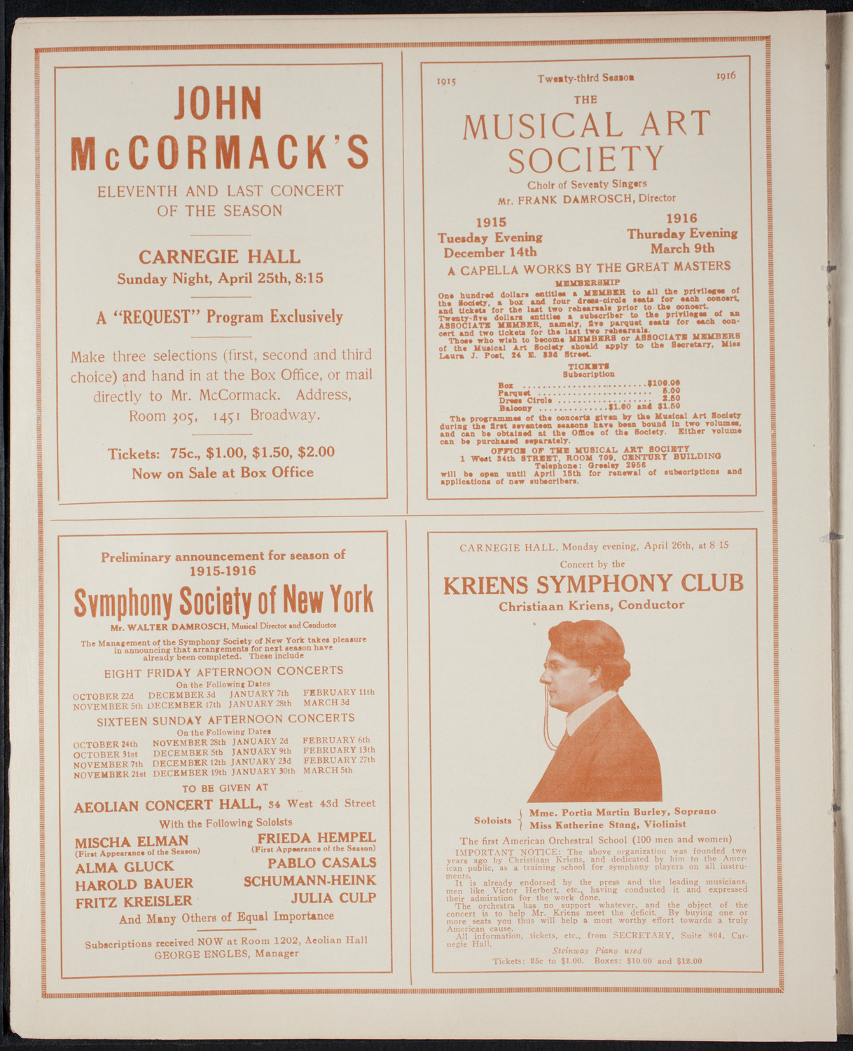 Concert of Negro Music, April 12, 1915, program page 8