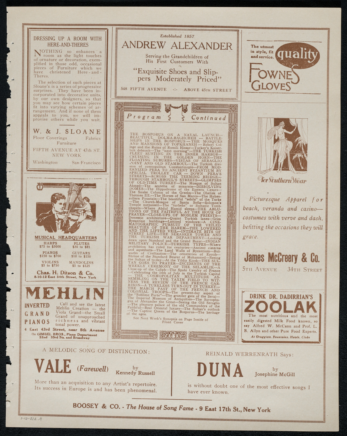 Burton Holmes Travelogue: Constantinople, January 10, 1921, program page 7