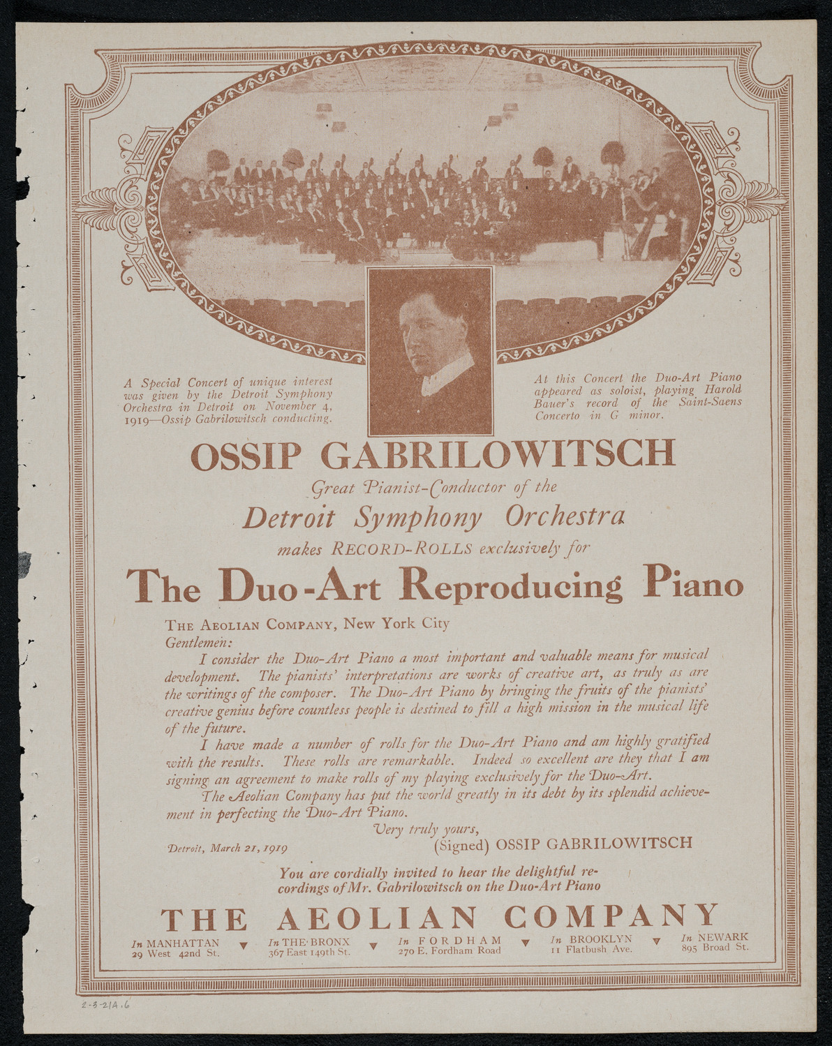 New York Symphony Orchestra, February 3, 1921, program page 11