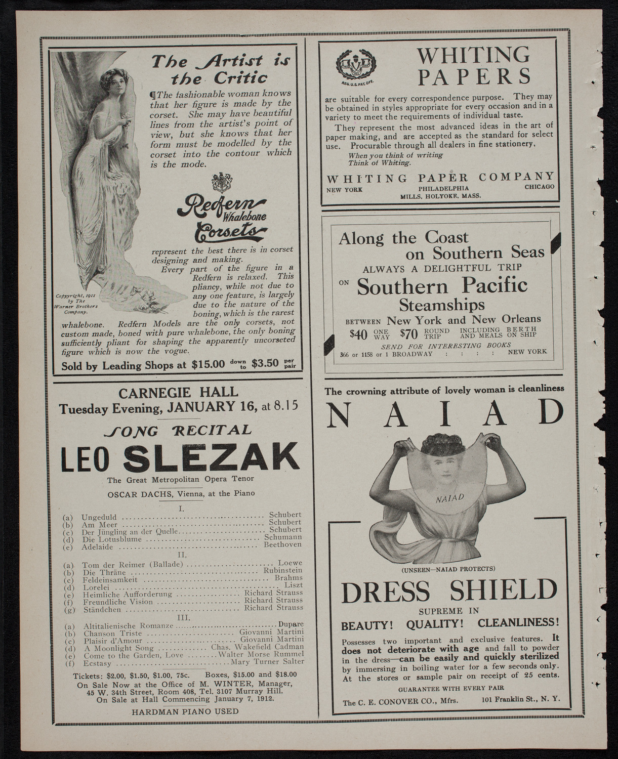 Oratorio Society of New York, December 27, 1911, program page 2